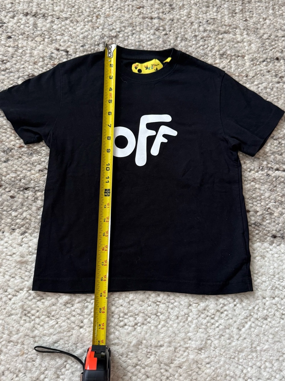 Kids Black Tee OFF White